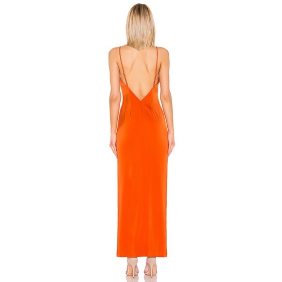 NBD Revolve Mona Silky Gown in Orange Size Small - Picture 4 of 10